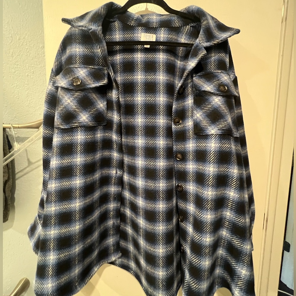 Blue plaid Shacket
